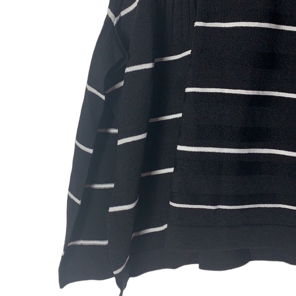 - NWT Anthropologie Black White Current Air Stripe Babydoll Peplum Top Rib Knit - Picture 7 of 9